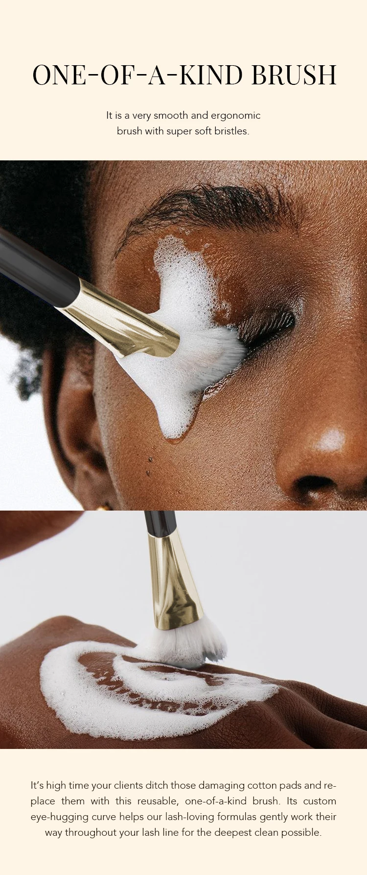 Gollee Wimpern-Reinigungsbürste, hochwertige Bürste für Schaumstoff, Wimpernverlängerungswerkzeuge, weiches Haar, Augenbrauen, Make-up, Wimpernzubehör – Detail 4