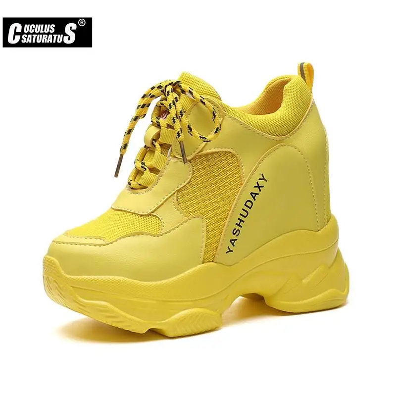 High Flat Platform 9cm Height Increasing Casual Shoes Woman Spring Hidden Wedge Sneakers Female Vulcanize Shoes women shoes casual sneakers women sneakers