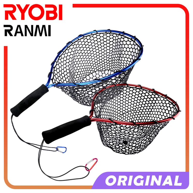 

Рыболовная сеть RYOBI RANMI, плавающая сеть из углеродного волокна, прозрачная Резиновая Сетка-призрак, сетка для захвата и высвобождения с магнитным креплением
