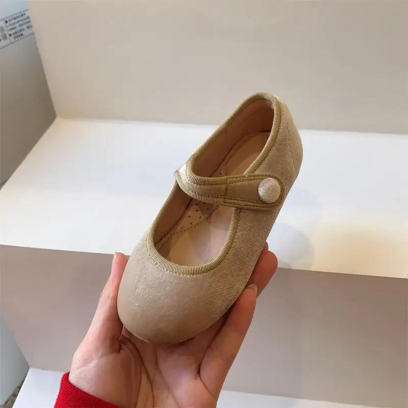 2024 AncoBear Princess Flat Shoes for Baby Girls Kids Autumn Vintage Soft-sole Flatties with Low-cut Uppers Children Flats 4