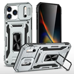 Heavy Duty Smartphone Case with 360 - Degree Kickstand and Camera Protection - iPhone 15 Plus (GRAY)