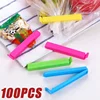 50/100PCS Food Bag Clips Food Bag Sealing Clips Multicolored Reusable Plastic Bag Clips for Food Storage packets Freezer Bags 1