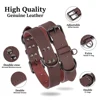 Soft Durable Real Leather Dog Collar Genuine Leather Pet Collars for Small Medium Large Dogs German shepherd Brown Black 5