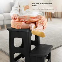 Folding 2 Step Thickened Plastic Step Stool Ladder Portable Heavy Duty Non Slip Household Kitchen Garage Car Wash Furniture 3