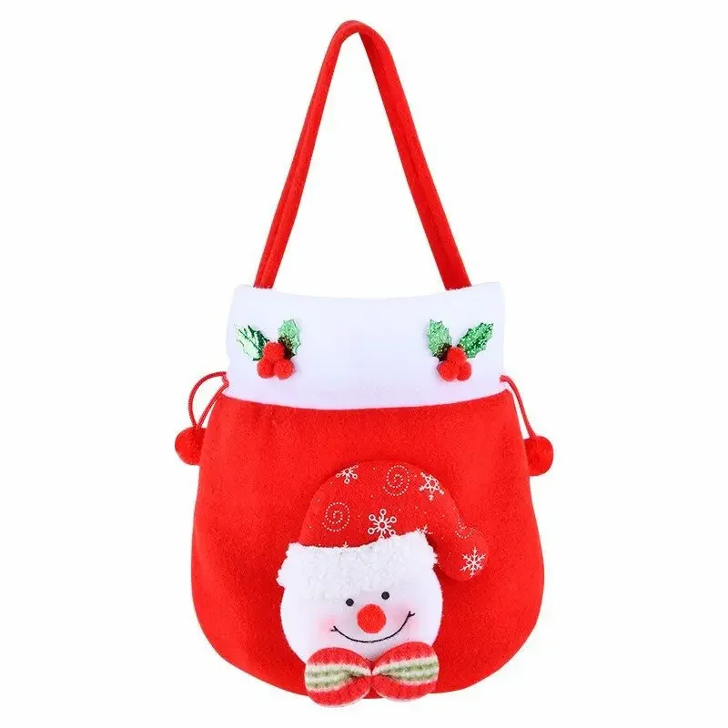 Christmas Gift Bag 2024 New Creative Apple Candy Decoration Handbag Christmas Eve Children's Small Gift Candy Bag Supplies