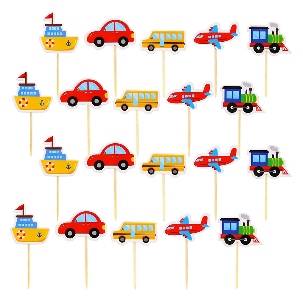 Desenhos animados Carro Transporte Bolo Topper, Fruta, Decorativo Cupcake  Topper, Comida Escolhas, Festa de Aniversário, Favores