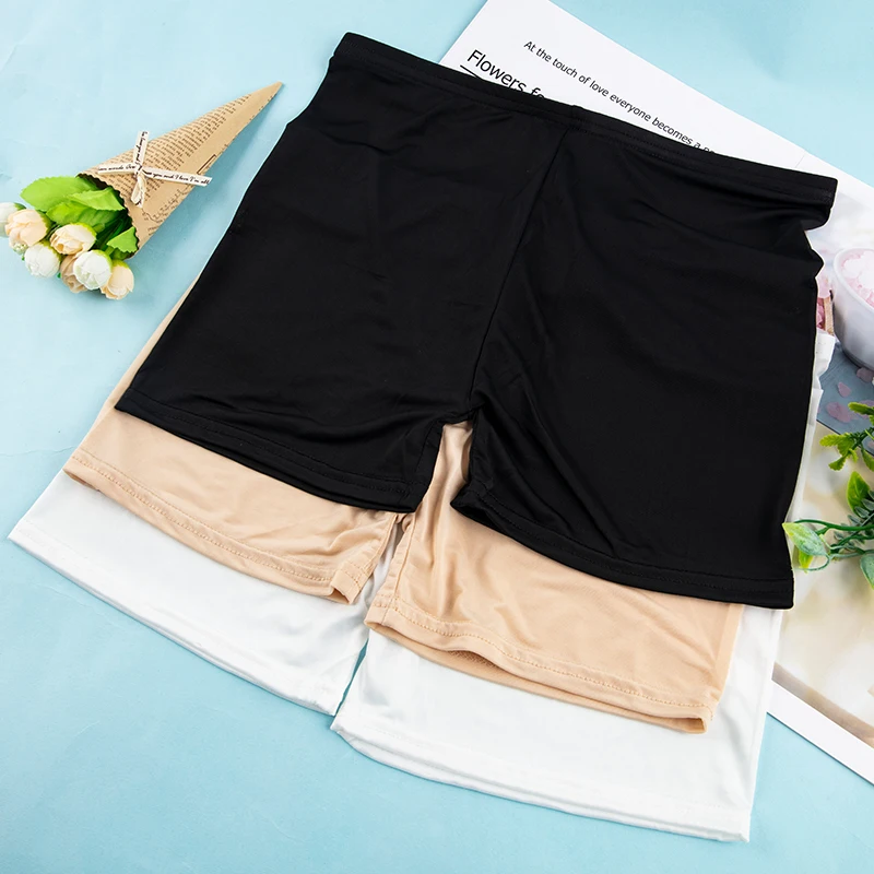 Soft Cotton Seamless Safety Shorts Summer Under Skirt Modal Ice Silk Breathable Short Tights Polyester Underwear