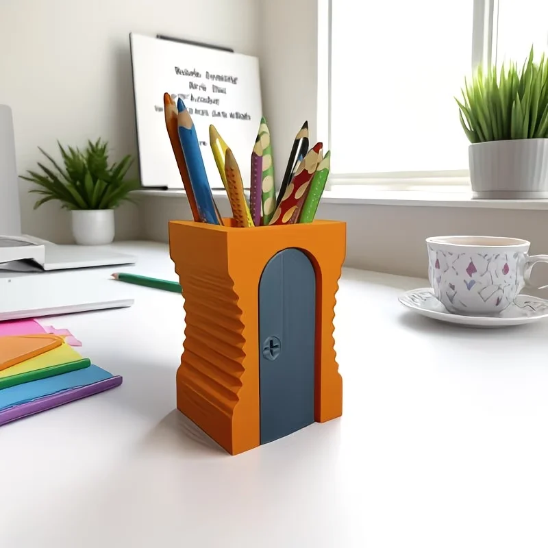 Organizzatore per affilacoliere, divertente porta penne e matite per insegnanti, pittori e artisti, unico e decorazione per l'ufficio - immagine 6