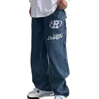 Men's Hip Hop Jeans Casual Cargo Jeans For Men Y2K Style Denim Joggers Perfect For School Street Races Vacation Party