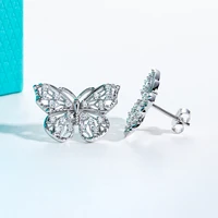 AnuJewel D Color 1.6mm Moissanite Butterfly Stud Earring