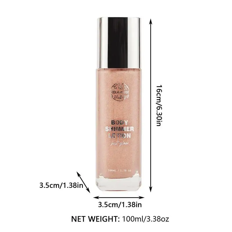 Shimmer Body Lotion Moisturizing Summer Body Highlighter Shimmer 100ml Non-sticky Glitter Lotion Non-Greasy Liquid