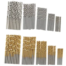 Foret hélicoïdal à revêtement en titane, ouvre trou en acier à grande vitesse, travail du bois métal plastique outils perceuse électrique 100 pièces/ensemble 