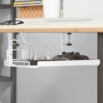 Unter-Schreibtisch-Kabel-Management-Tray – Kein Bohren erforderlich, Stahl Schreibtisch-Kabel-Organizer, Draht-Management-Tray und Kabel-Management-Rack
