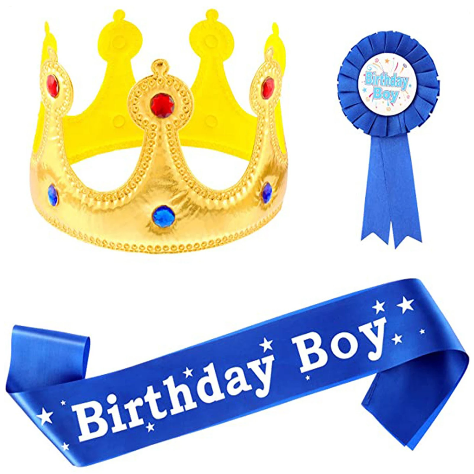 어린이용 골드 대관식 왕관, 보석 왕 머리띠 모자, 생일 파티 장식