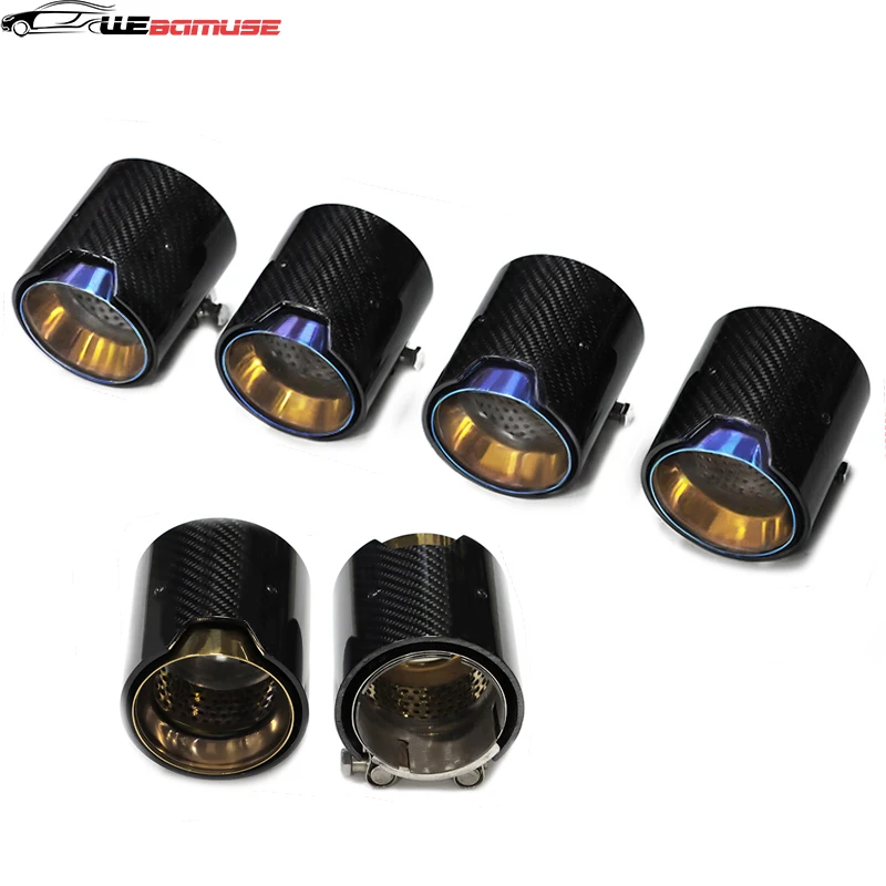 MP Carbon Fibre Exhaust Tailpipe Stainless Steel Exhaust Tailpipe Muffler System for BMW M2 M3 M4 F80 F82 F83 F87 4 PCS