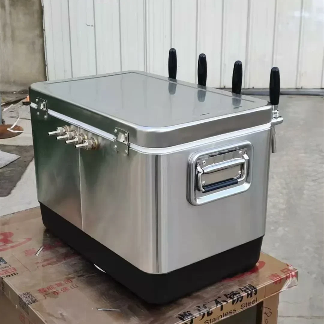 Draft beer Stainless steel coil cooler with 4 taps for outdoor draft beer dispensers 2