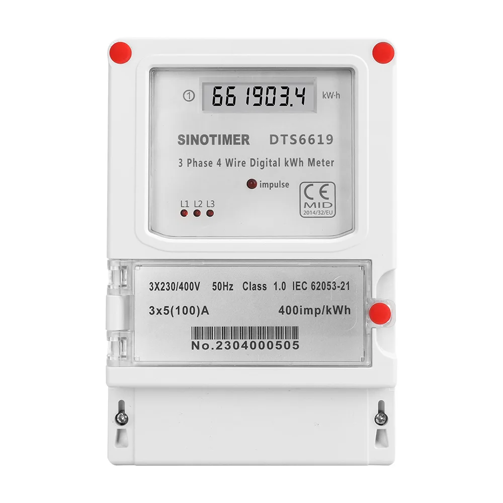 

AC400V 5-100A 50Hz Three Phase 4 Wires LCD Digital Energy Meter kWh Power Consumption Electricity Measurement Wall-mounted