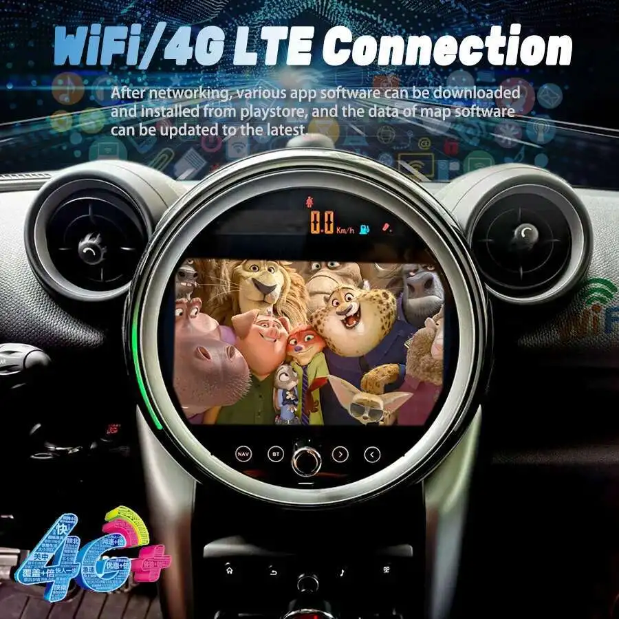 Pantalla de autoradio Android 13 para MINI COUNTRYMAN R60 R54 MINI COOPER unidad principal de Radio de navegación GPS Carplay DSP red 4G Lte 6