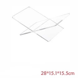 Large Acrylic Open Book Display Stand for Cookbooks, Art Books, Bibles, and Guest Books - Coffee Table Reading Accessory (L clear)
