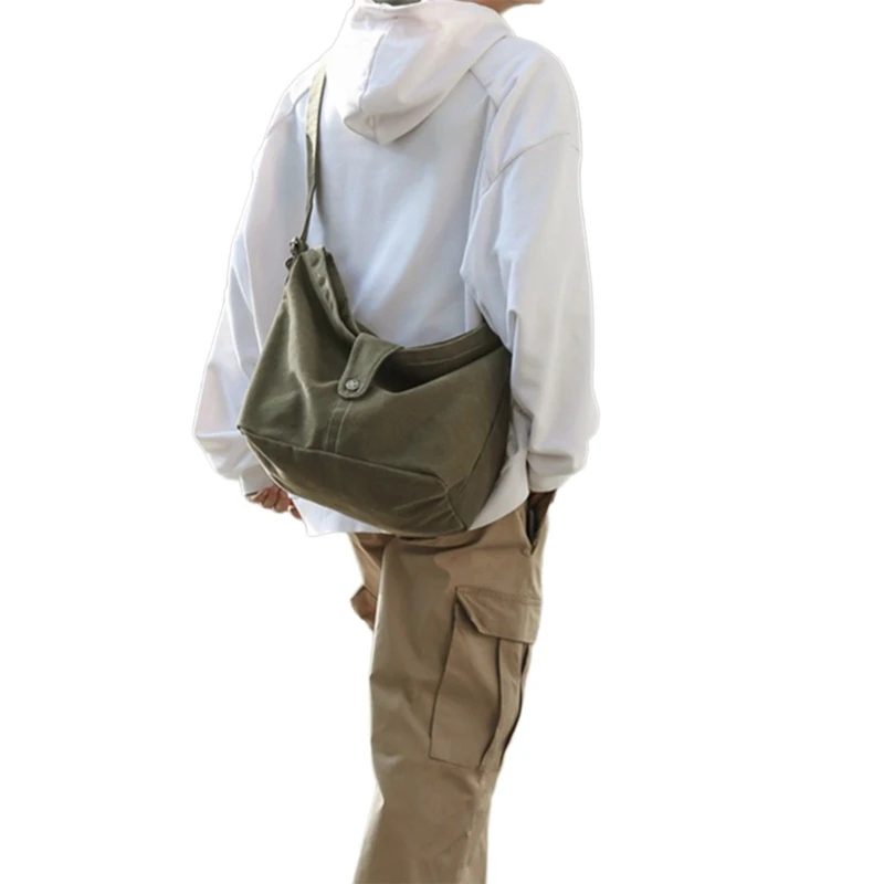 Stylish and Durable Canvas Shoulder Bag Practical Crossbody Bags for Everyday Use E74B
