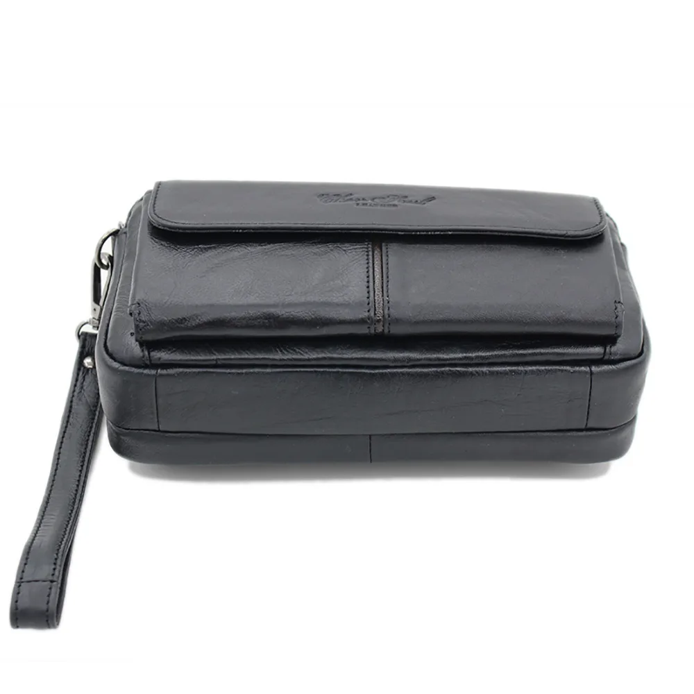 Men's Genuine Leather Clutch Wallet - Elegant and Functional Multi-Purpose Accessory