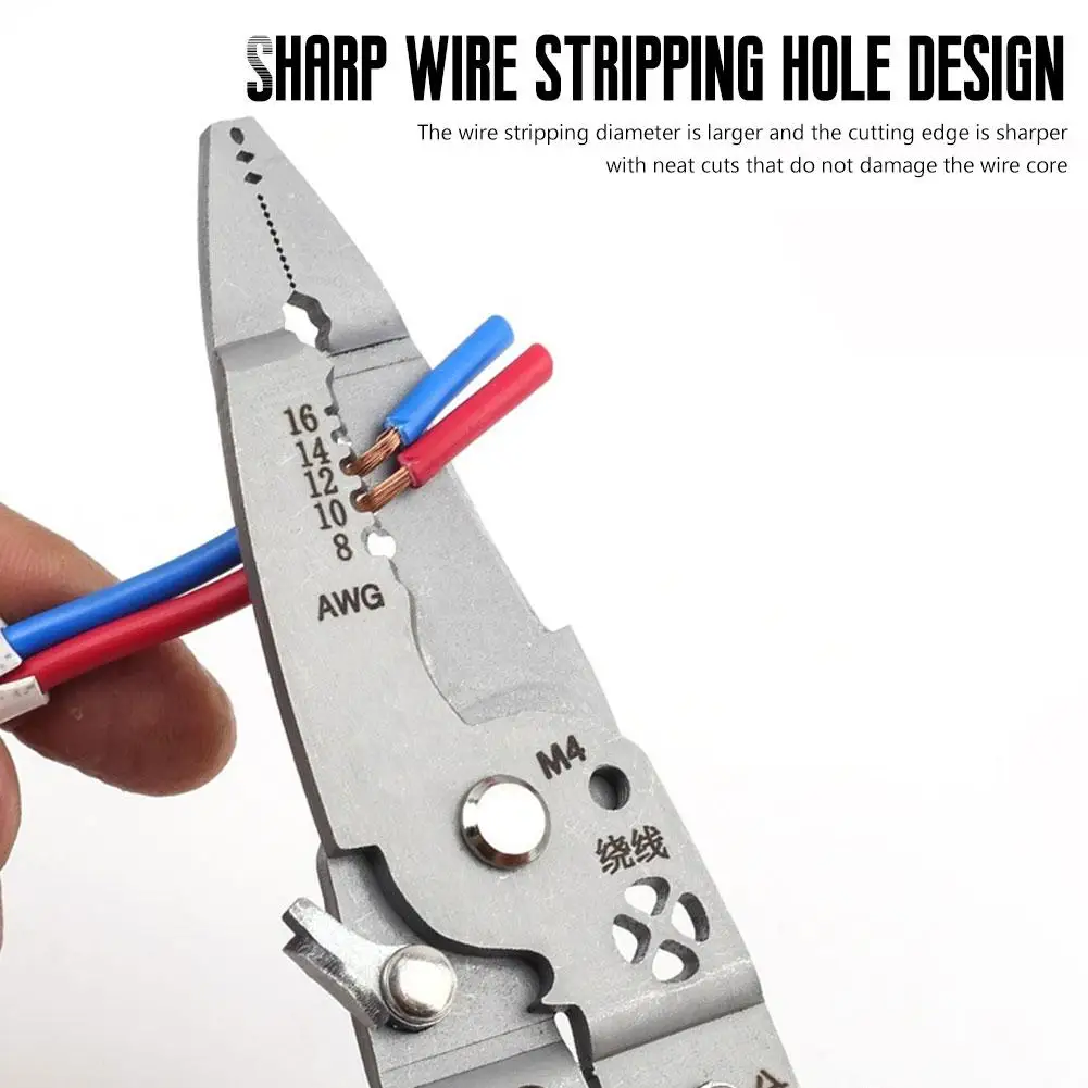 12 In1 Foldable Wire Stripping Pliers Multifunctional Universal Crimper For Wire Peeling Cutting Dividing Electrical Pliers Tool 4