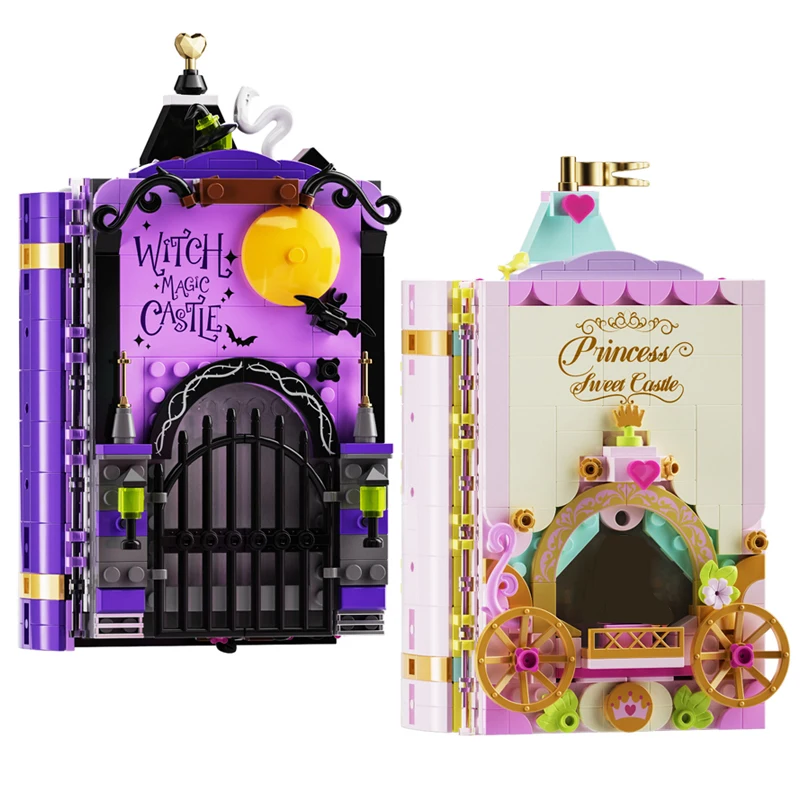 

Fairy tale Photo Album Building Blocks Witch Magic Princess Story Book Friend Figures Bricks Kids Toys For Children Girls Gift