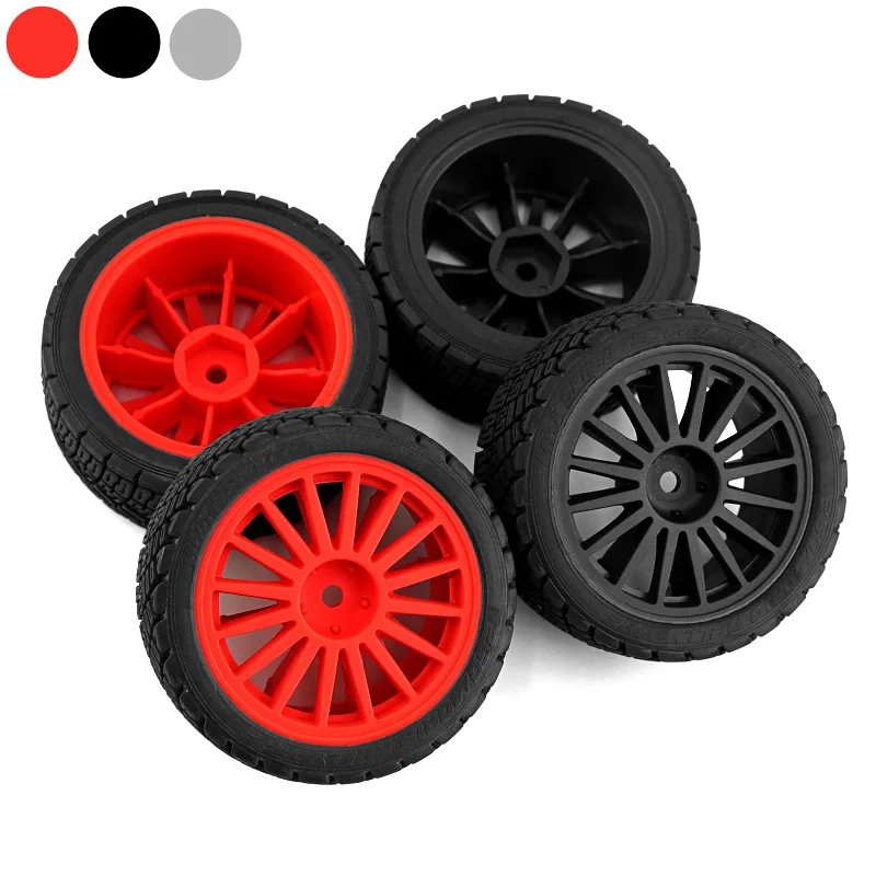 

4 шт., резиновые шины 67 мм для Tamiya XV01 XV02 TT01 TT02 PTG-2 WRC Hyundai i20 1/10