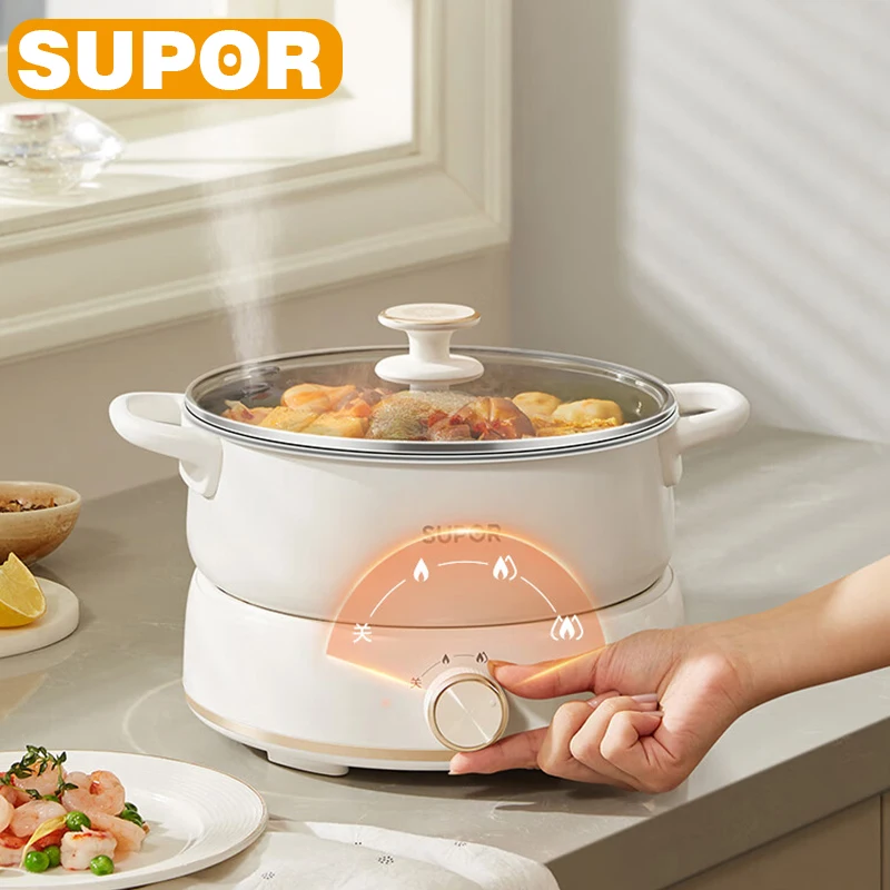 

SUPOR Electric Cooker Dormitory Multi Cooker Household for Hot Pot Cooking and Frying and 3L Soup Heater Pot Fry 220V