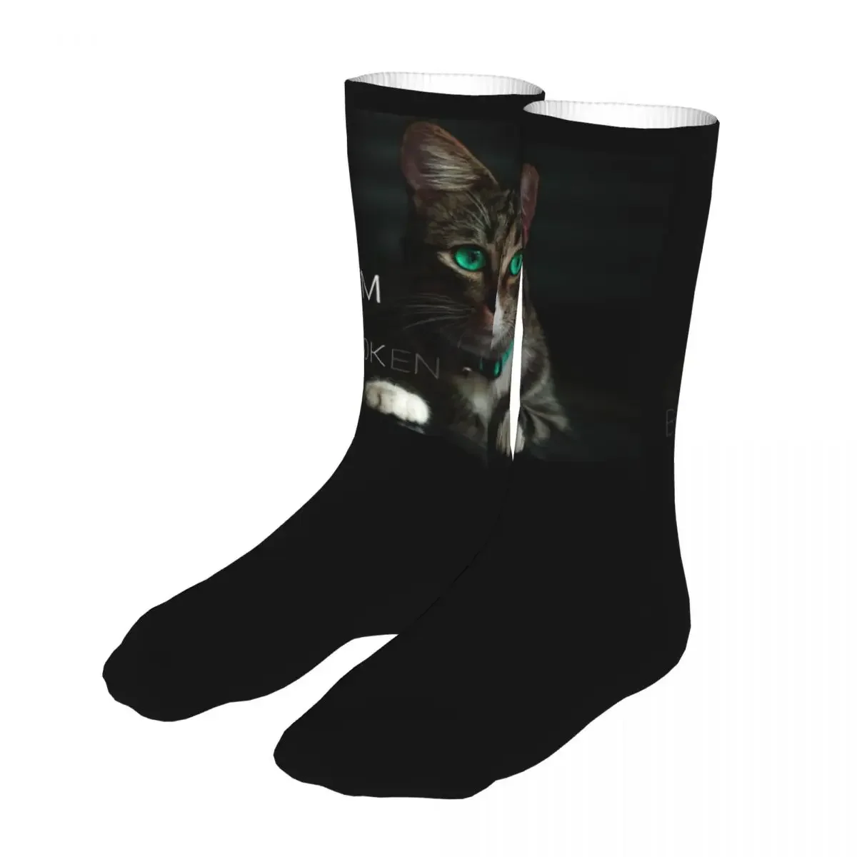

Beautiful Cat With Green Eyes Socks Men Women Fashion Cute Socks Crazy Spring Summer Autumn Winter Socks Gift
