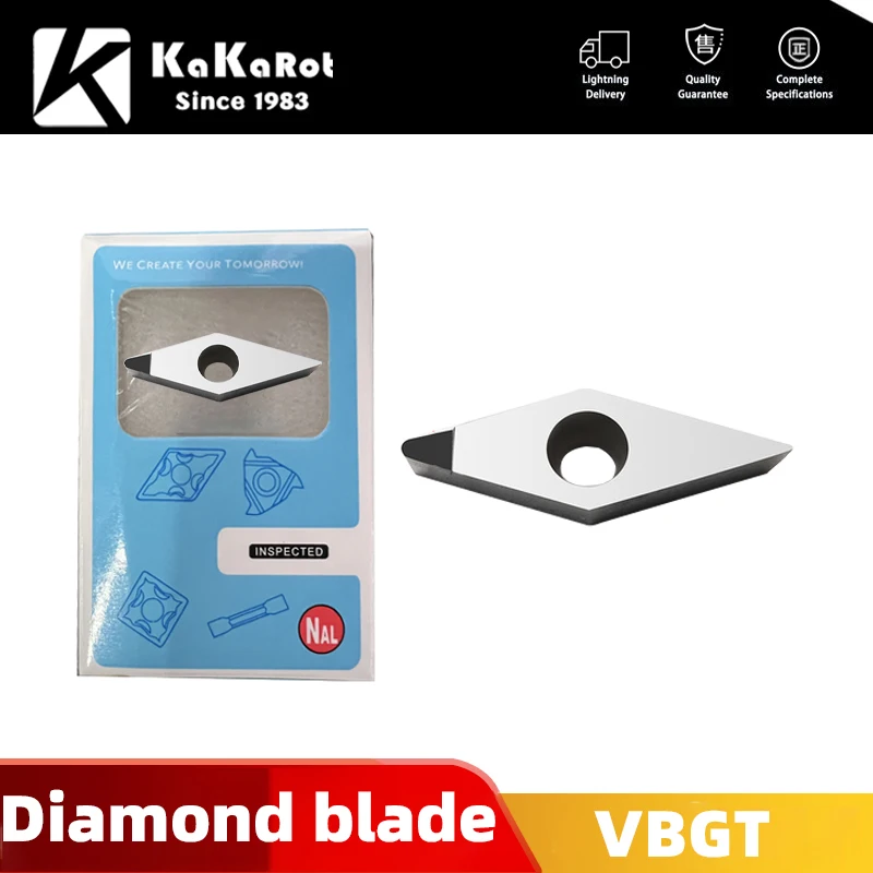 

KaKarot VBGT160402 VBGT160404 VBGT160408 110302 Diamond Insert VBGT PCD Aluminum Alloy End Mill Tool CNC Carbide Turning Lathe