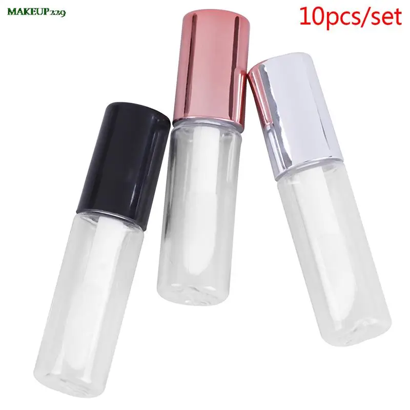 10pcs 1.2ML Rose Gold Empty Lip Gloss Tube DIY Plastic Elegant Liquid Lipstick Container Round Mini Lipgloss Sample Bottle