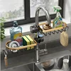 Faucet Dish Drainer for Sink Set Luxury Kitchen Items Organizer Bathroom New Black Gold Stainless Steel Rack Storage Rack 6