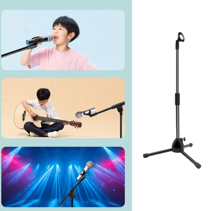 조절 가능한 플로어 스탠딩 마이크 스탠드, 무대 공연 및 악기 연주용, 견고한 베이스와 접이식 디자인