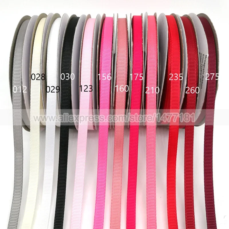(18Meters) 1/4" 0.6cm 6mm Grosgrain Ribbon/ Polyester Ribbon Grosgrain/Narrow Width Grosgrain Ribbon 6mm Multi Colors 4A06