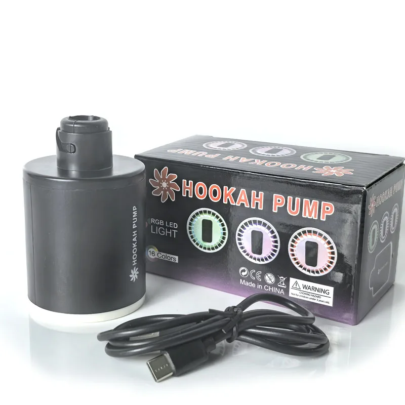 Electronic Hookah Pump Smoking Tool With RGB Led Light Hookah USB Charging Smoking Chicha Cachimba Accessories hookah pump hookah accessories