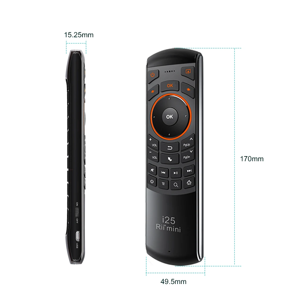 Rii I25 Russo Árabe 2.4g Mini Wirless Teclado Voar ar Mouse Controle Remoto para pc Htpc Iptv Inteligente Android Google Caixa de tv - Imagem 2