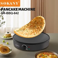 Electric Crepe Maker, Pancake Maker, Non-stick Coating, and Batter Spreader for Home Breakfast Maker 2