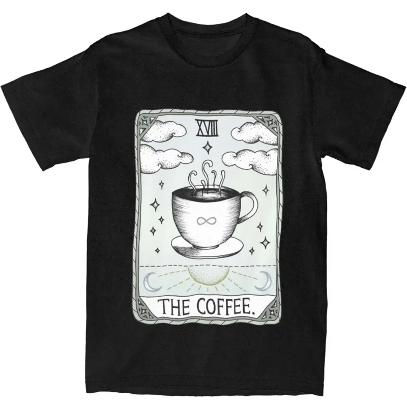 

Футболка Мужская/женская из натурального хлопка с надписью Tarot Card The Coffee Lover