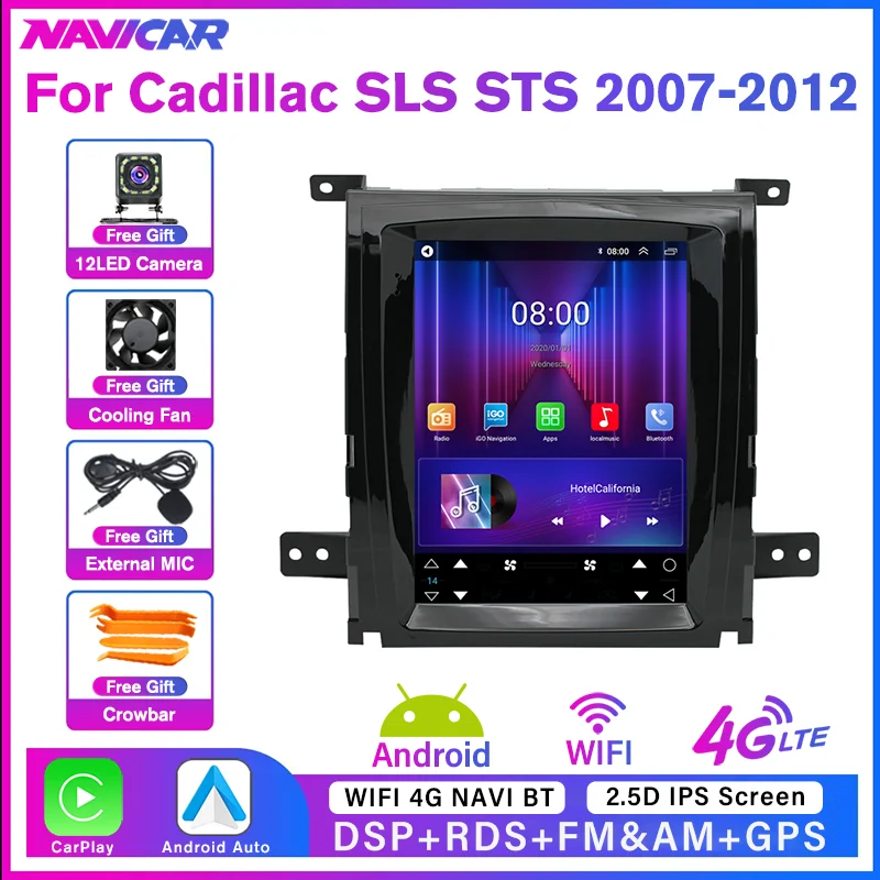 TIEBRO Car Multimedia Video Player For Cadillac SLS STS 2007-2012 Car Radio For Tesla Style Screen GPS Navigation Carplay 8+128G