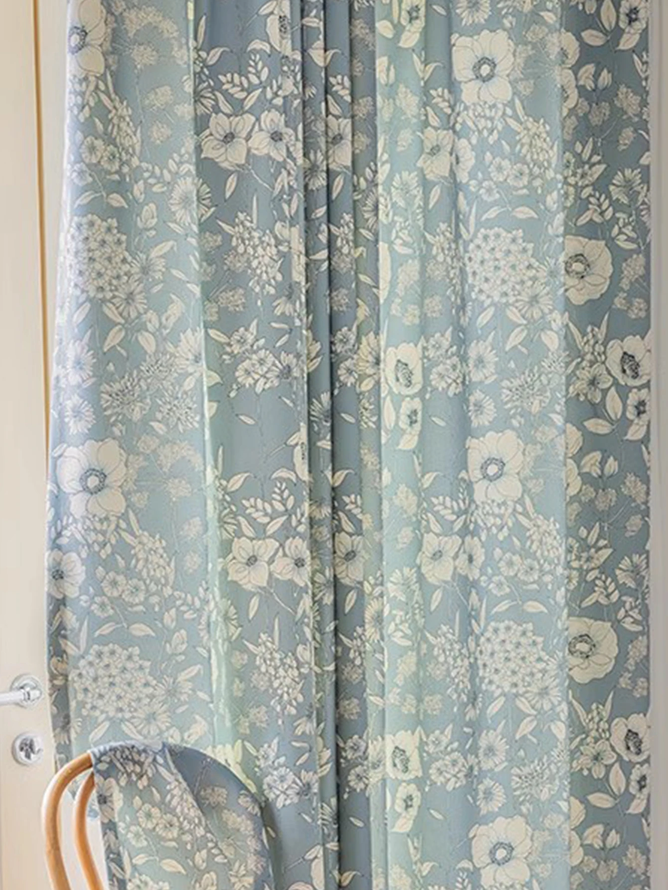 1pc Chinese pastoral style curtains American fresh art living room bedroom semi-blackout wind window 5