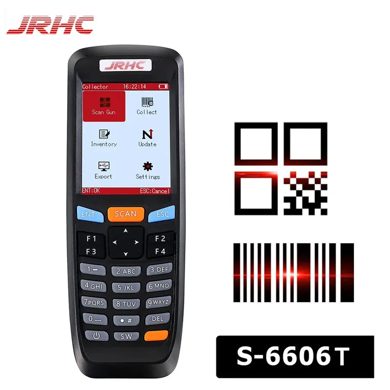 JRHC Wireless 2D Inventory Scanner QR Barcode Scanner Data Collector Portable Data Terminal Inventory Device 2.8" LCD Screen