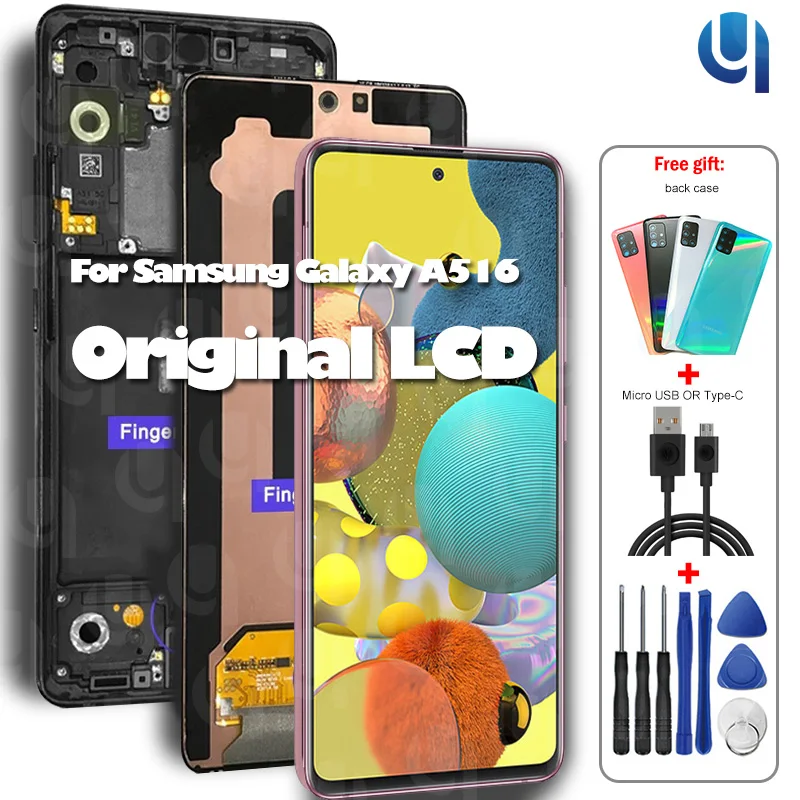 

A516B Display With Frame For Samsung Galaxy A51 5G A516 LCD SM-A516B/DS SM-A516F/DSN A516U Screen Touch Panel Digitizer Assembly