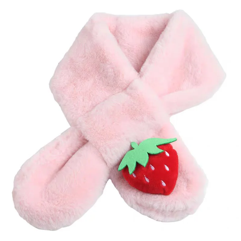 Kids Winter Scarves Faux Fur Collar Thickening Warm Shawls Boys Girls Cute Soft Comfortable Warmer Neckerchief Lovely Scarves