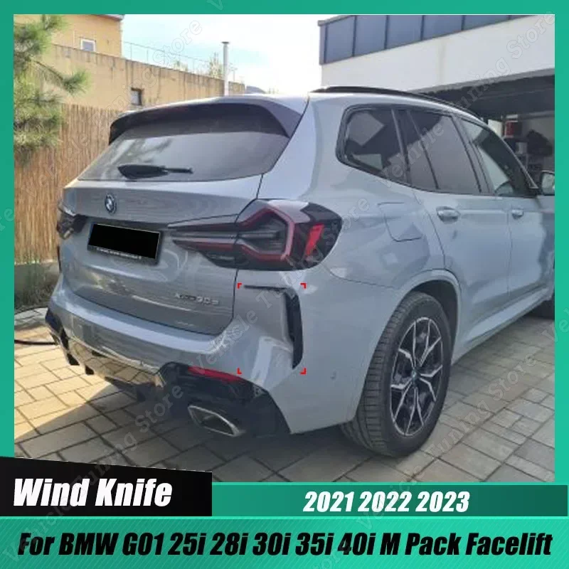 

For BMW G01 25i 28i 30i 35i 40i M Pack Facelift 2021-2023 Rear Wind Knife Exterior Decoration Car Stickers Modification Body Kit