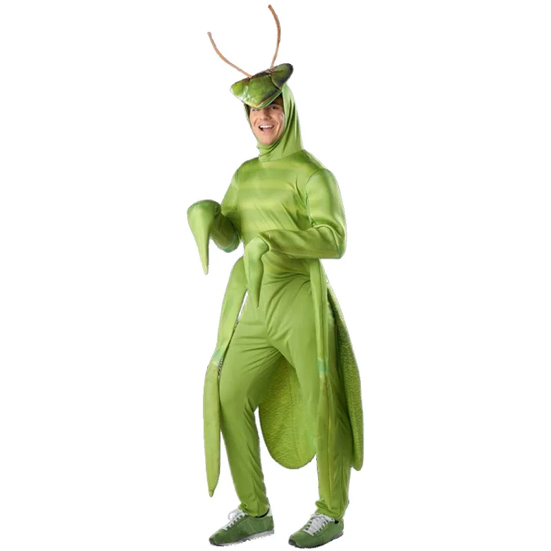 

Adult Women Men Animal Mantis Jumpsuit Halloween Cosplay Costumes Role Play Outfit