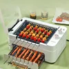 Meat Roasting Pan Skewers Machine Household Barbecue Grill Roasting Hot Pot Double-Layer Automatic Rotation Kebab Machine 5