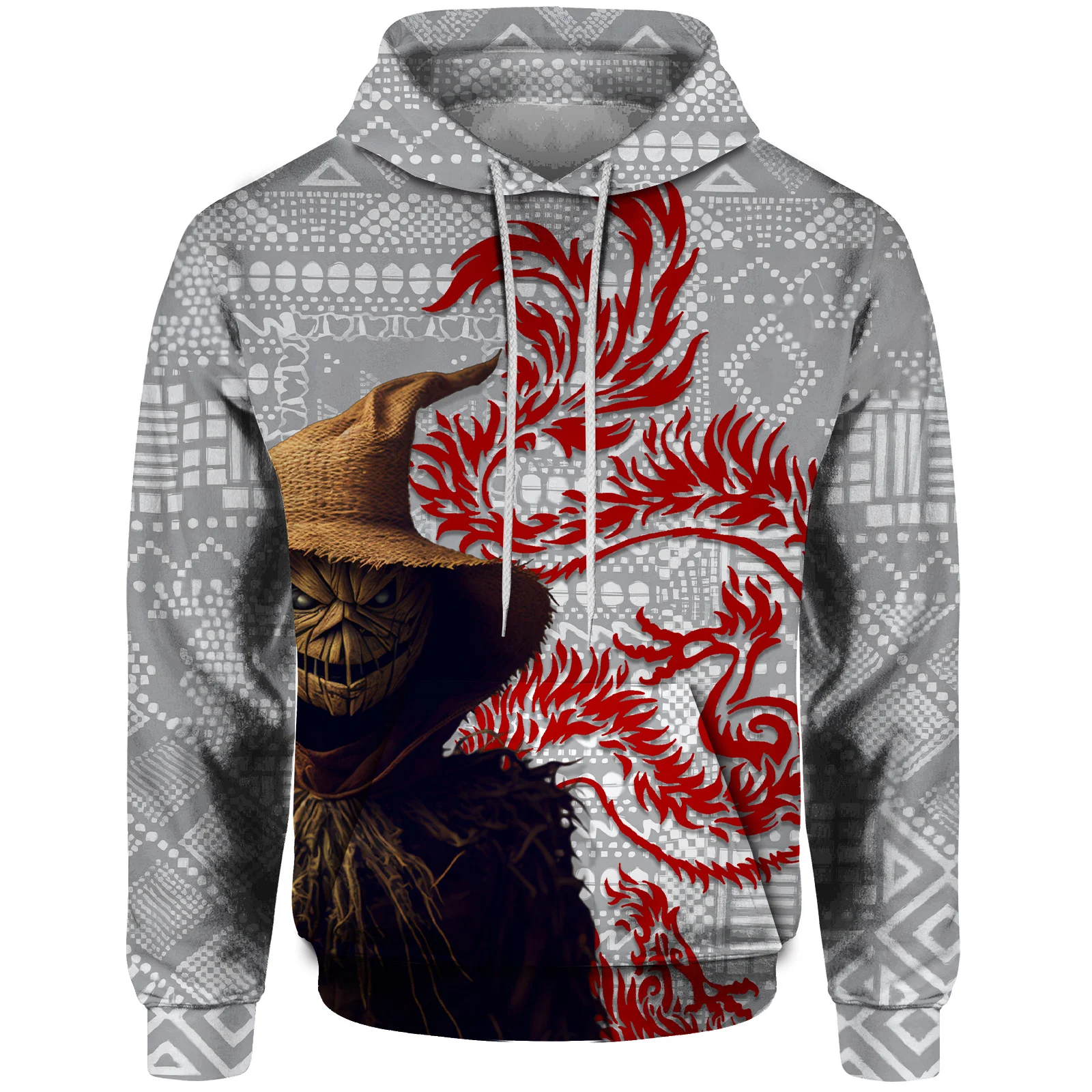 thumbnail image 1 of Sudadera con capucha informal de otoño para hombre, sudadera con capucha con estampado de espantapájaros y monstruos, sudadera de estilo gótico, ropa de calle Harajuku, 1 of 5