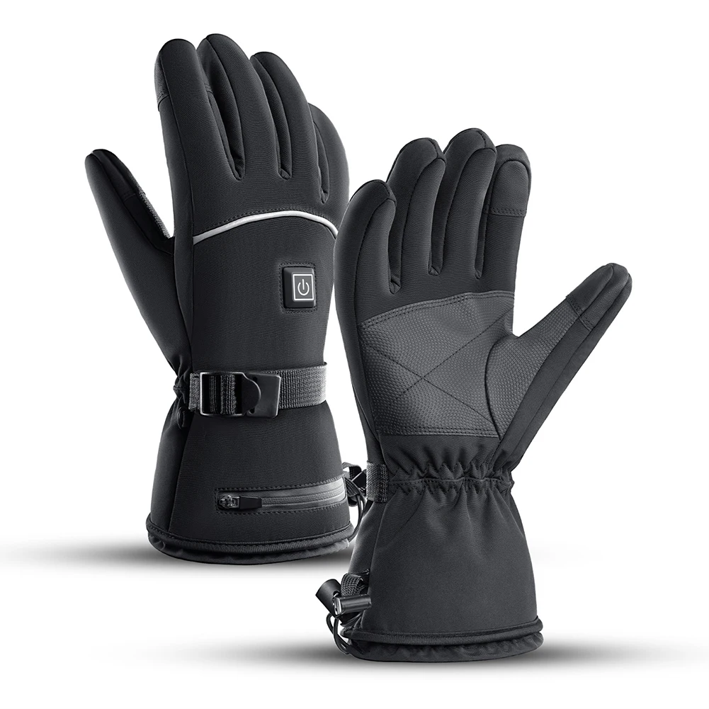 Touch Screen Heated Gloves Battery Powered Electric Heated Gloves Warm Waterproof 3 Gear Temperature for Men Women