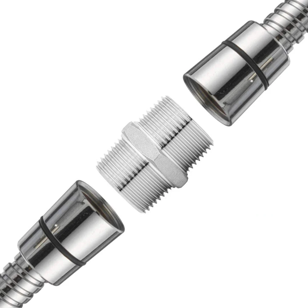 Universal G1/2 Chrome Stainless Steel Length Extender Shower Connector For Extra Long Hose For Bathroom Toilet Bidet Shower 5